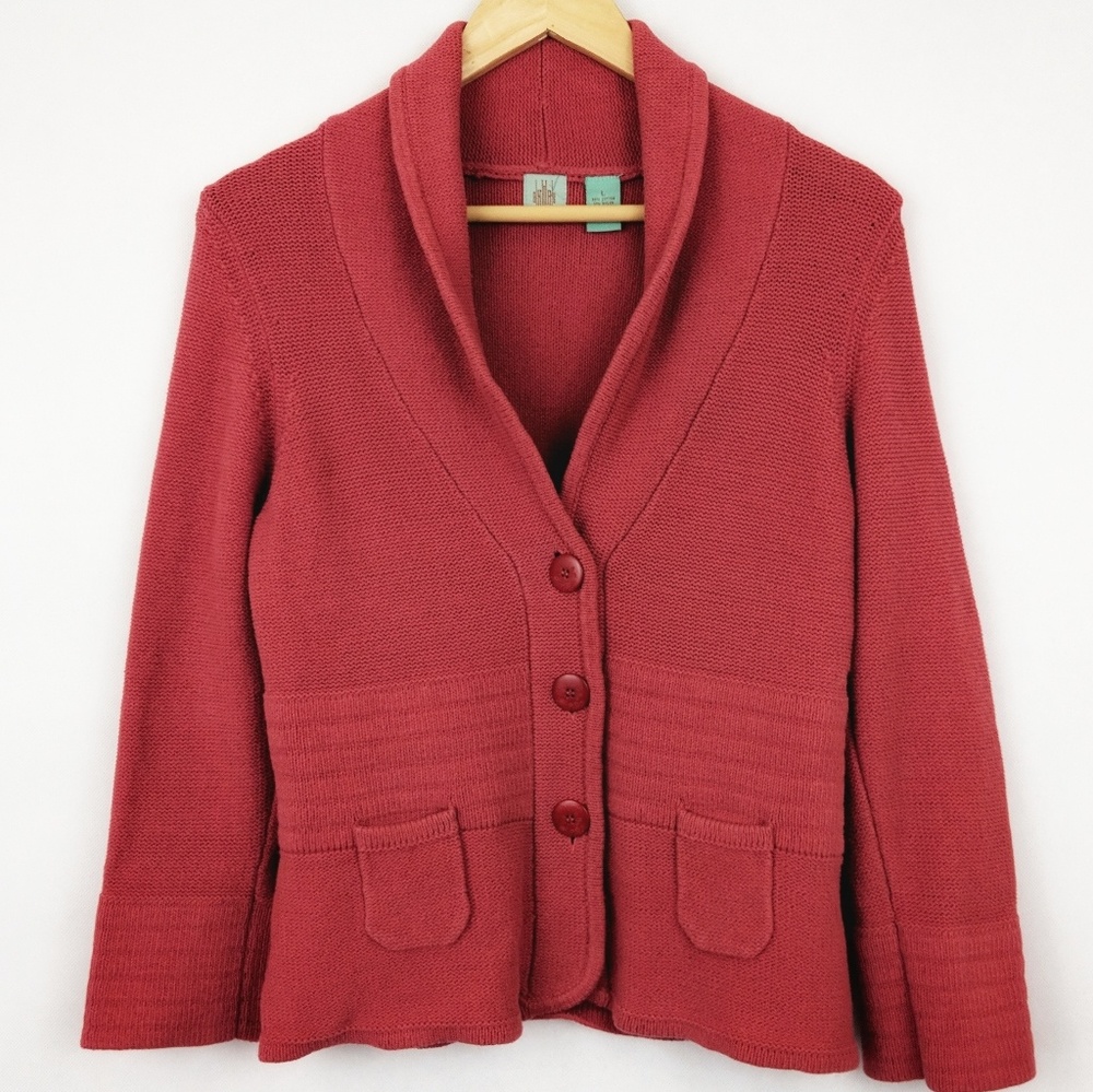 HWR Monogram Women's Cardigan Button Up Size L
